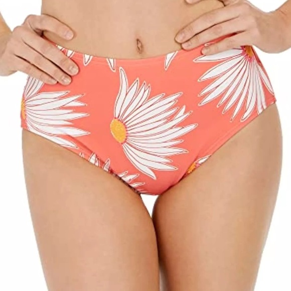 Kate Spade New York Falling Flower High-Waist Bottoms Orange Size L NWT - Picture 1 of 8